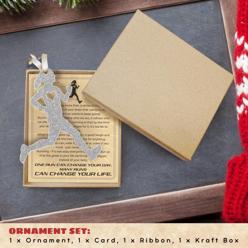 TEEBIM زخرفة الجري - الحلي الجري لشجرة عيد الميلاد - زخرفة زخرفة عيد الميلاد الجري - هدايا عداء هدايا الجري لعداء الماراثون - زخرفة عيد الميلاد الأكريليك 2024 - Image 3