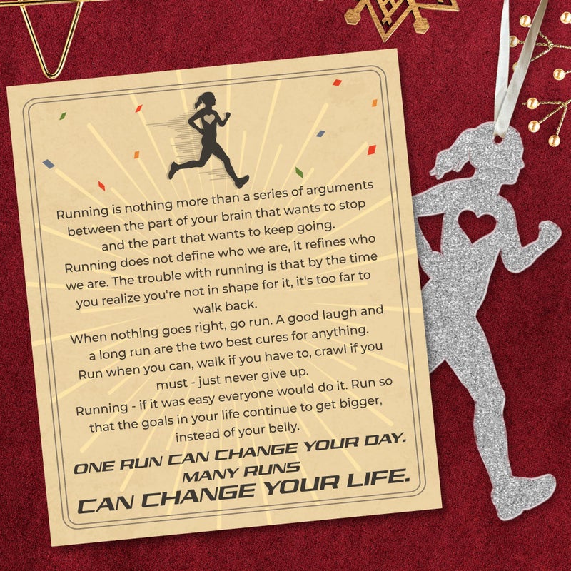TEEBIM زخرفة الجري - الحلي الجري لشجرة عيد الميلاد - زخرفة زخرفة عيد الميلاد الجري - هدايا عداء هدايا الجري لعداء الماراثون - زخرفة عيد الميلاد الأكريليك 2024 - Image 4