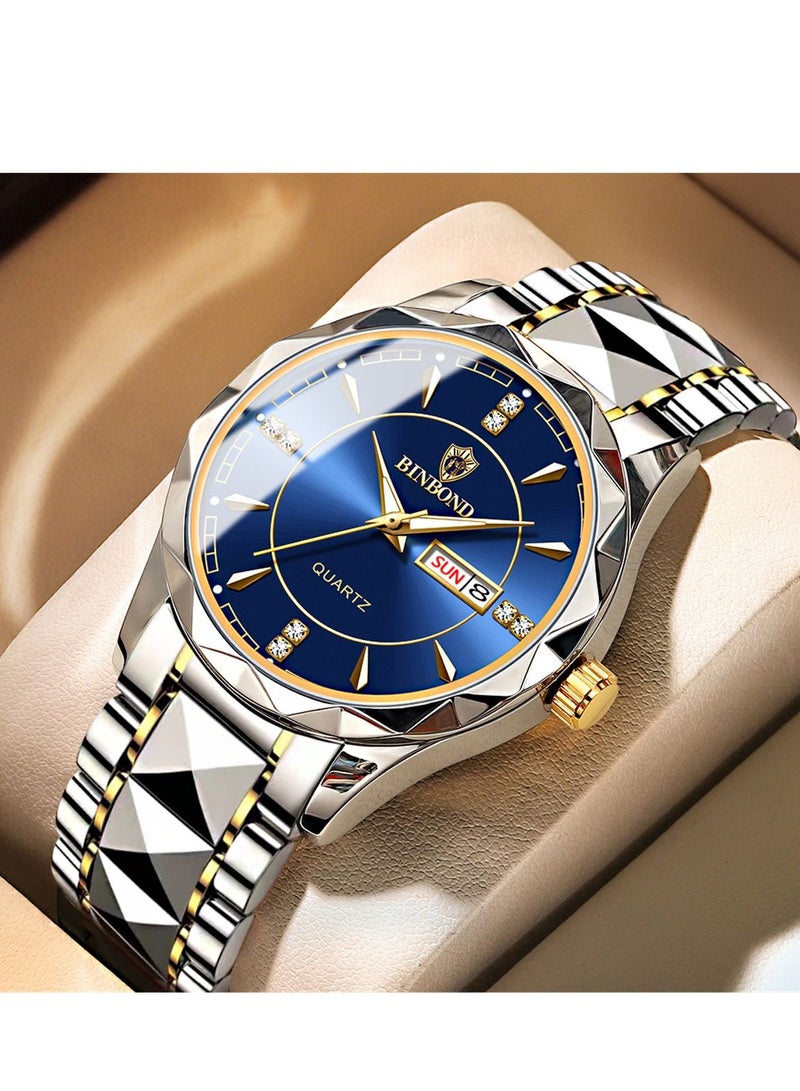 Men's Watch Waterproof Tungsten steel Calendar Quartz Watch