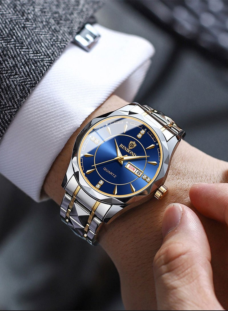 Men's Watch Waterproof Tungsten steel Calendar Quartz Watch