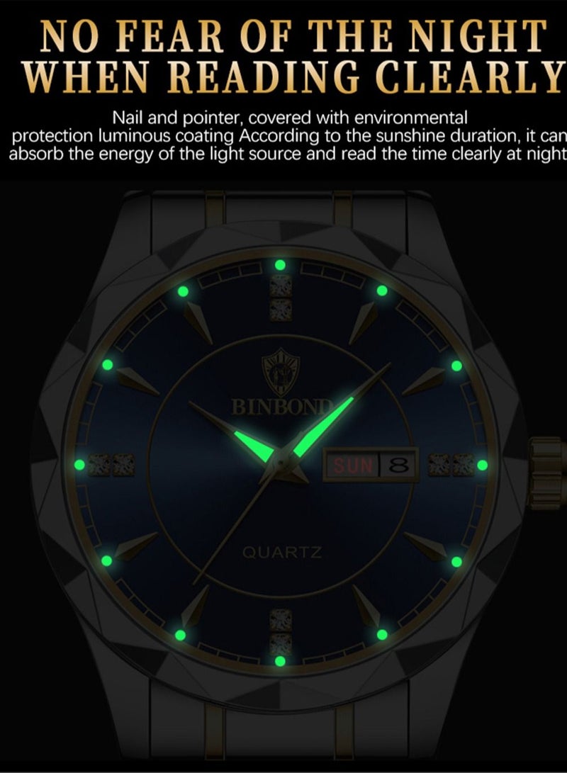 Men's Watch Waterproof Tungsten steel Calendar Quartz Watch