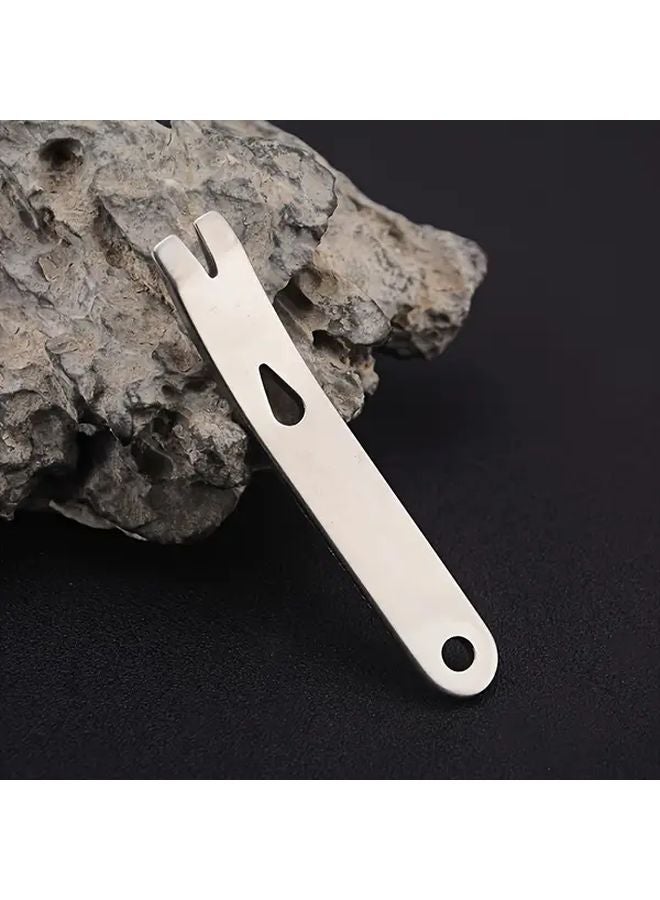 2pcs Portable Stainless Steel Mini Pry Bar Multi Tool Keychain with Ergonomic Handle for Outdoor Camping Hiking Survival Kits - Image 2