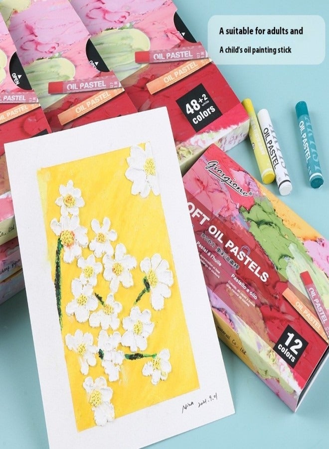 24-Color Soft Oil Pastel Set – Heavy Pigment Crayons with Smooth Blending and Pastel Tones