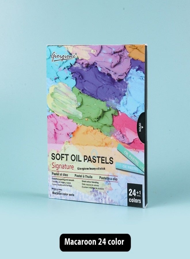 24-Color Soft Oil Pastel Set – Heavy Pigment Crayons with Smooth Blending and Pastel Tones