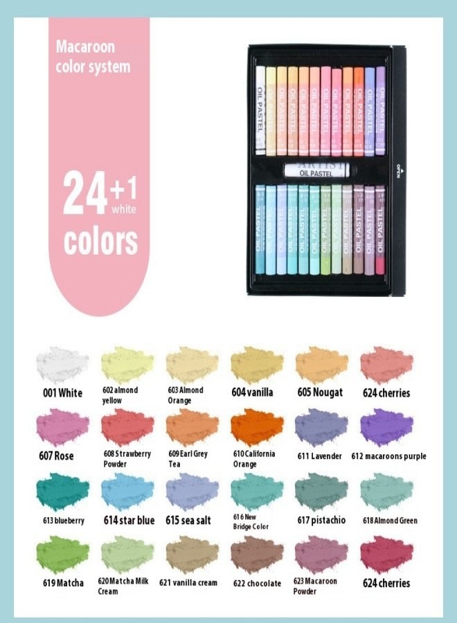 24-Color Soft Oil Pastel Set – Heavy Pigment Crayons with Smooth Blending and Pastel Tones