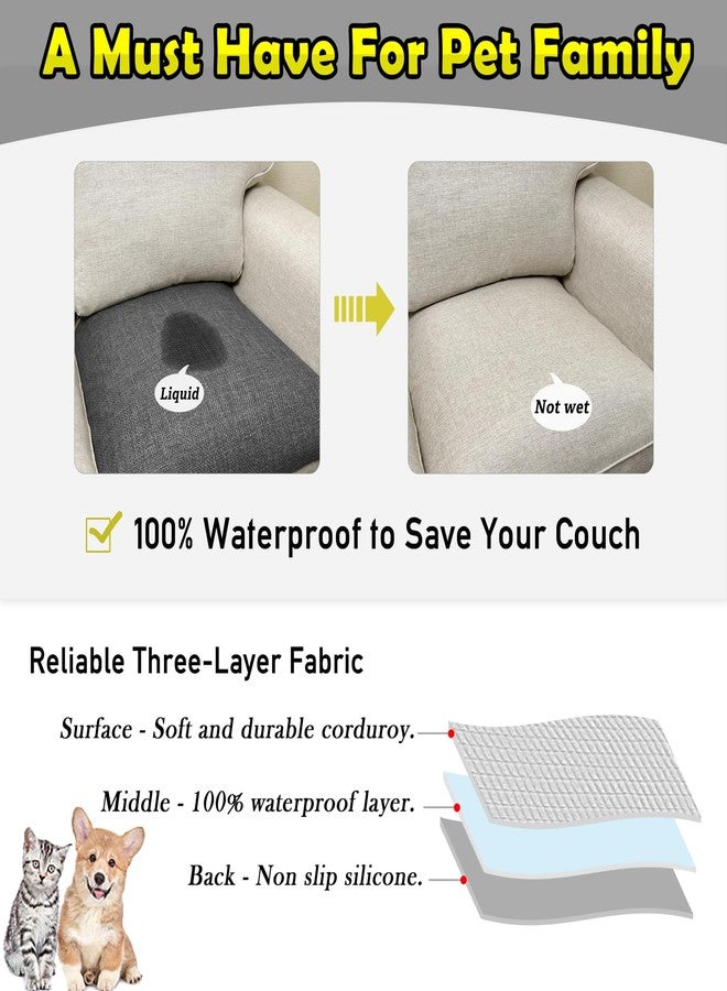 LovoGemy Couch Arm Covers, Waterproof Armrest Cover for Sofa, Armchair, Loveseat, Non-Slip Recliner Arm Cover, Sofa Arm Covers, Headrest Covers, Arm Chair Covers Set of 2 (Dark Gray, 24"×20") - Image 3