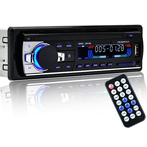 PolarLander Car Radio Audio USB/SD/MP3 Player Receiver Bluetooth Hands-Free with Remote Control Black 1 Din - Image 1