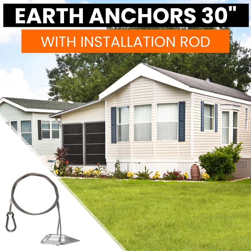 MightyPhine Earth Anchors 31" Set of 4 with Installation Rod - Storage Shed Anchor Kit - Heavy Duty Ground Anchors for High Winds - Swing Set & Mobile Home Anchors - Image 2