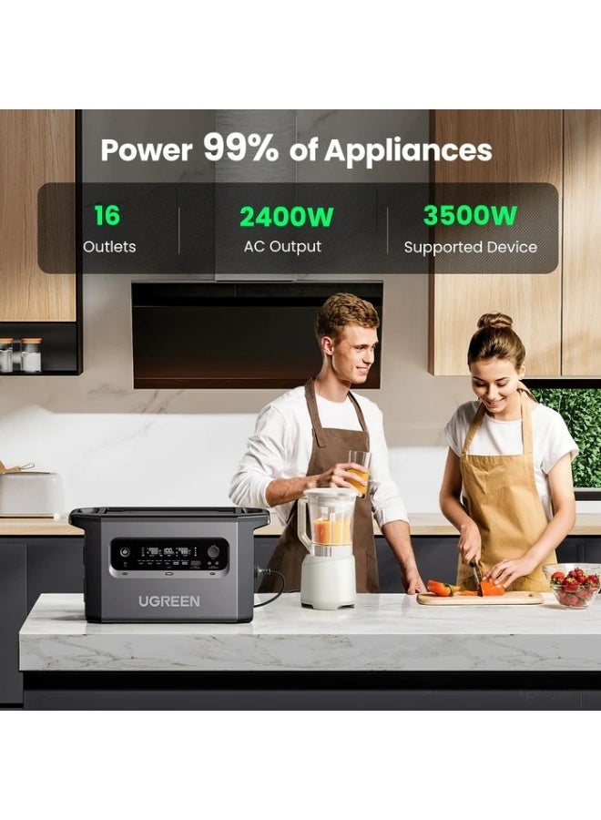 UGREEN Portable Power Station LiFePO4 Battery Solar Generator | 2300W 2048Wh - Image 3