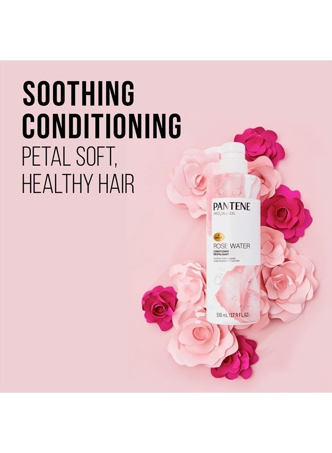 Pantene Sulfate Free Shampoo and Conditioner Set, Rose Water, Soothing and Moisturizing, Nutrient Infused with Vitamin B5, for all Hair Types, Safe for Color Treated Hair,Pro-V Blends, 17.9 oz,2-Count  - Image 5