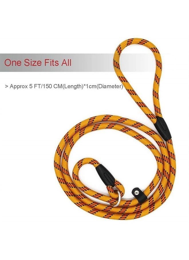 Coolrunner - Dog Rope Leash, 5 FT Pet Slip Lead, Dog Training Leash, Standard Adjustable Pet Nylon Leash for Small Medium Dogs 10-80 lb Walking(Yellow) - Image 1