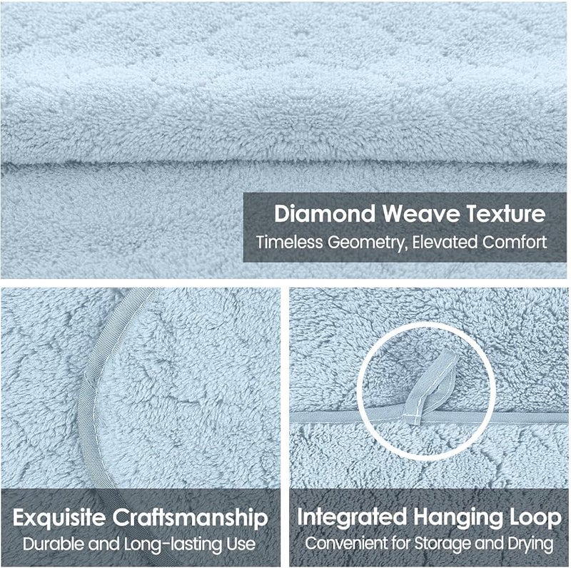 JML Bath Towels, Pack of 2, 30 in x 60 in, Light Blue - Image 3