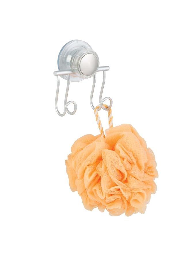 InterDesign Metro Rustproof Turn N Lock Suction Double Hook For Razor Loofah Silver - Image 4