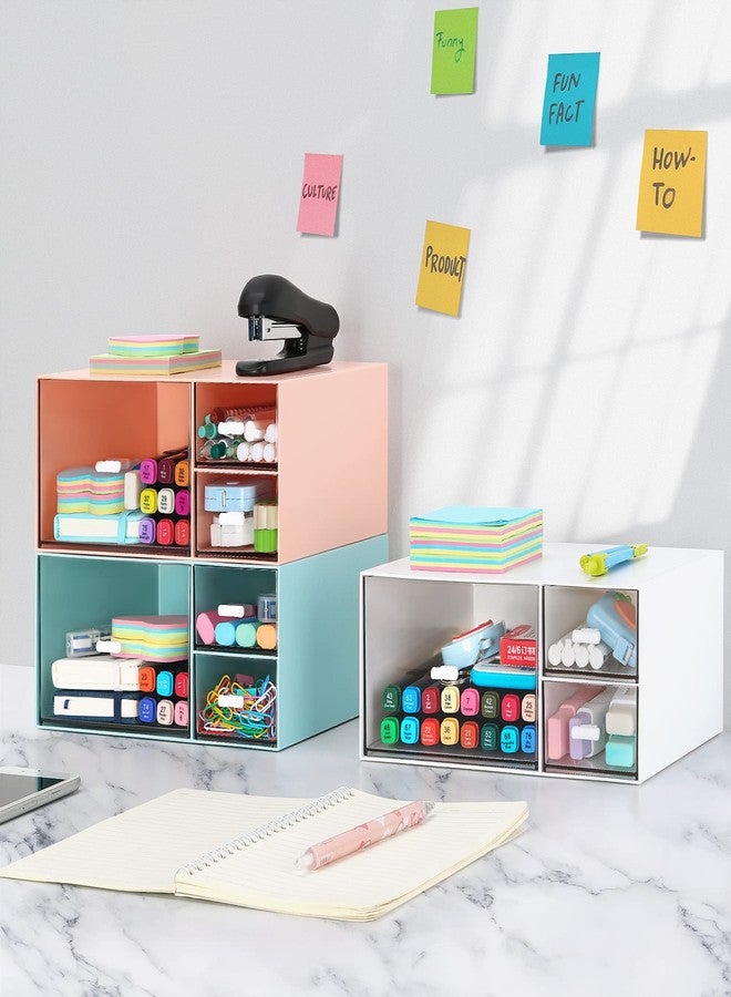 LETURE Desk Office Stationery Organizer with 3 Drawers, Desktop Vanity Makeup Organizer, Plastic Sundries Cosmetic Storage Organizer for Bathroom Counter or Dresser (White-3 Drawer) - Image 4
