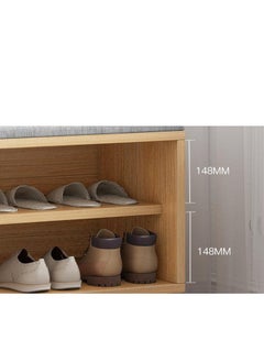 Golden Shoe Cabinet Shoe Cabinet With Shoe-changing Stool Home Door Entry Porch Cabinet Door Can Sit-type Integrated Storage for Closet Hallway (Size : 90x32x67cm)  - Image 4