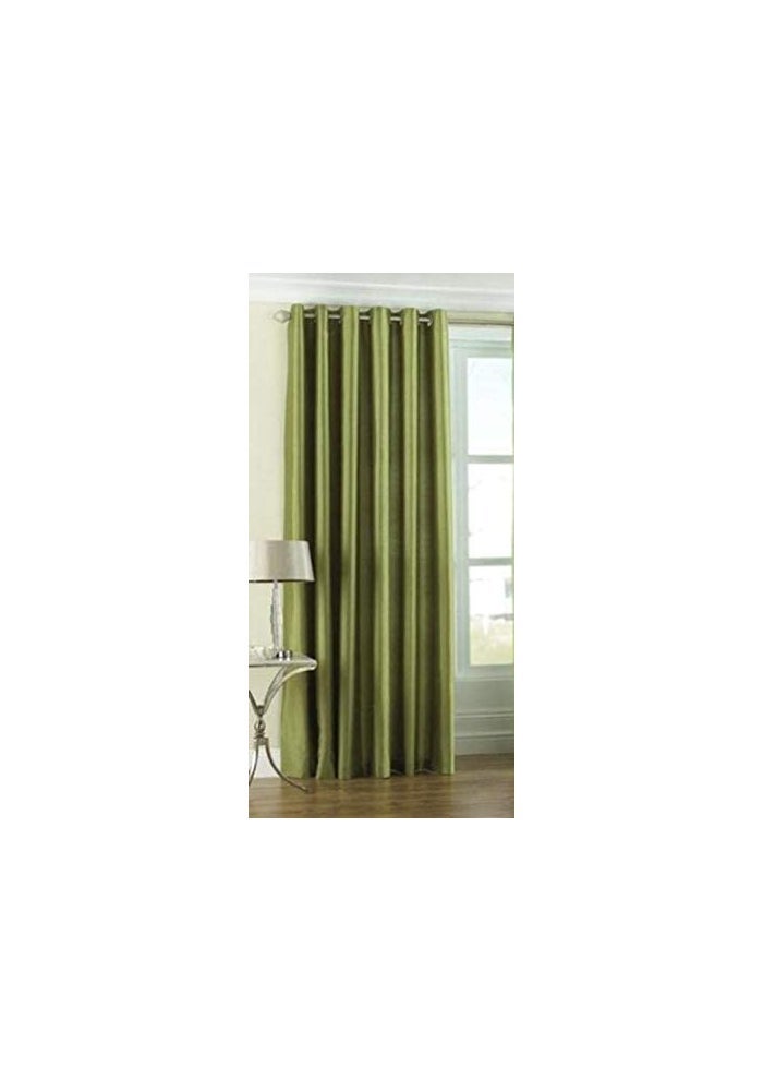 Parda Online 274 cm (9 ft) Long Crush Fabric Plain Design Curtain | Eyelet Window Curtain | Green (Pack of 2) - Image 1