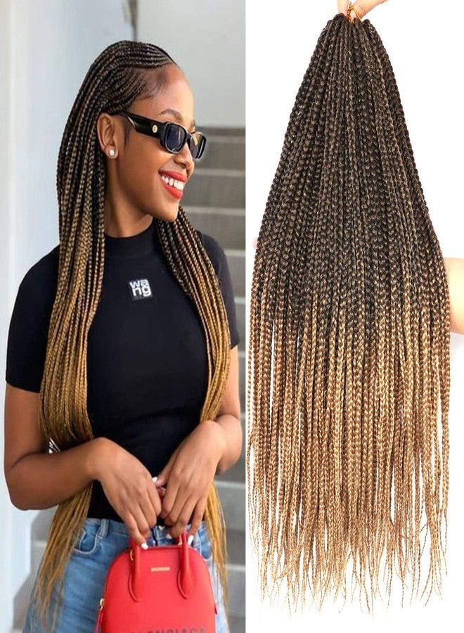 XCHSLB 7 Packs Goddess Box Braids Crochet Hair 22 Inch Prelooped Crochet Box Braids Crochet Hair for Black Women Braiding Hair (22 Inch 7 Packs, 1B/27) - Image 1
