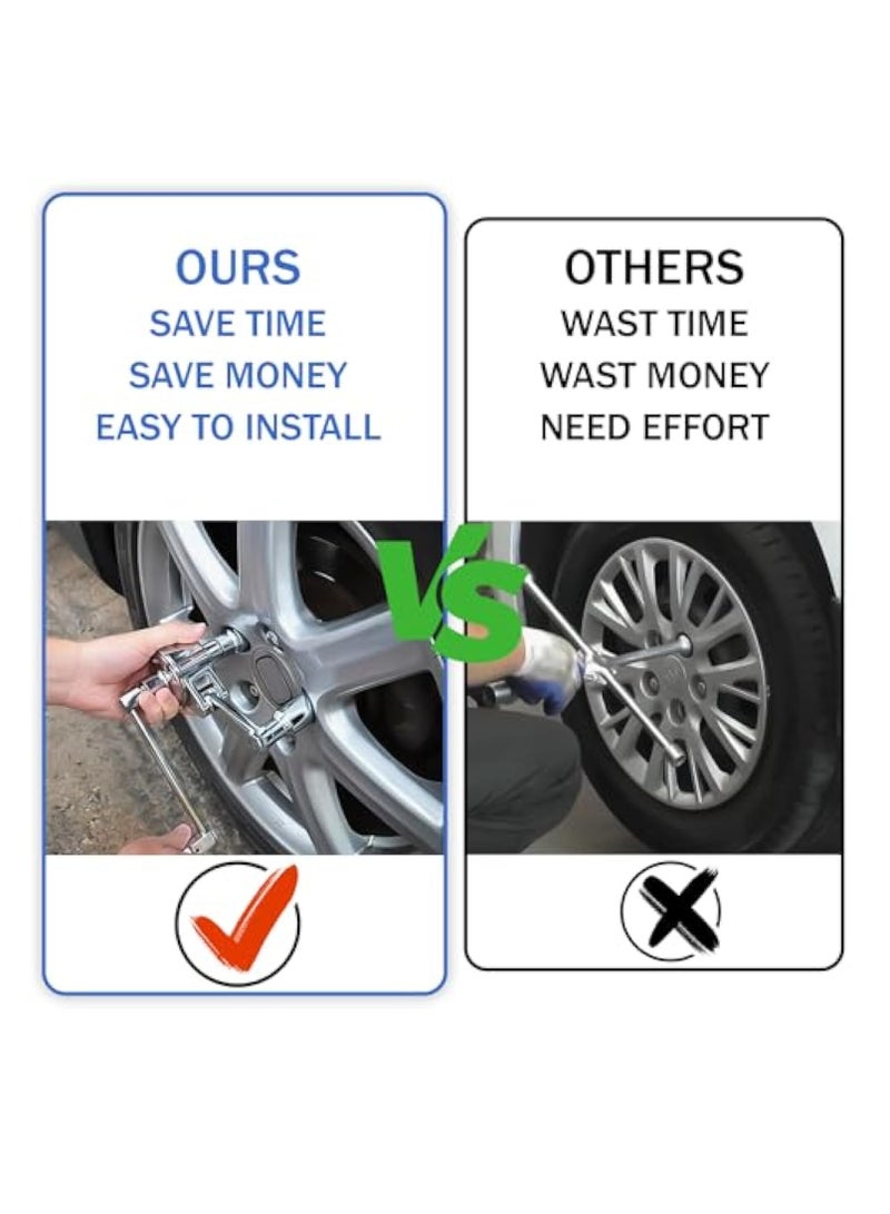 Torque Multiplier, Heavy Duty Torque Multiplier Wrench Set,  Click Torque Wrench with Bit Sockets, for Lug Nut Remover 1/2 Drive 1:16 Labor Saving Wrench with 17mm/19mm/21mm Sockets - Image 4