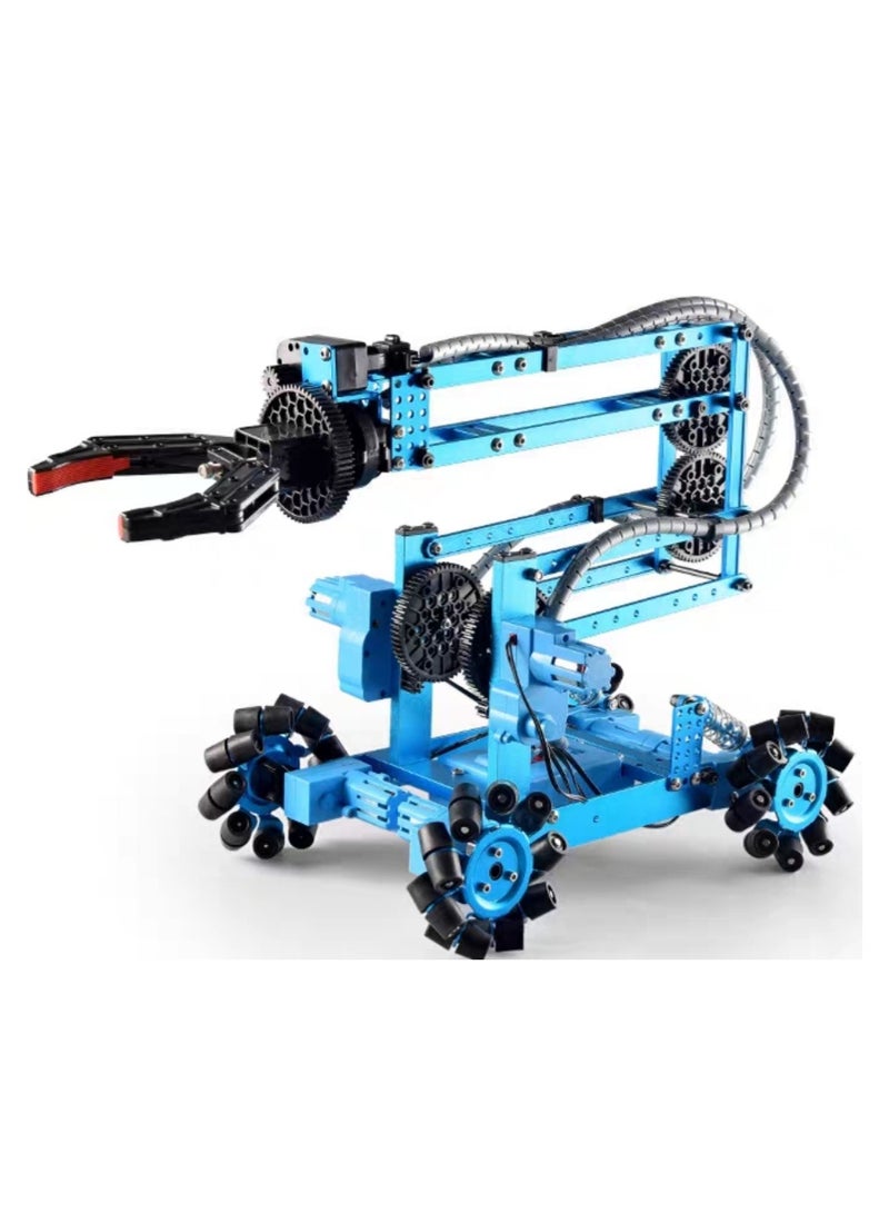 وبوت جي سي سي روبوت بذراع آلية معدنية وعجلات متعددة الاتجاهات | تحكم مستقل بمحركات السيرفو + هيكل معدني بالكامل + مجموعة روبوت قابلة للبرمجة بالذكاء الاصطناعي | دوران 360 درجة وحركة متعددة الاتجاهات | روبوت تعليمي لهندسة STEM | هيكل قوي من الألمنيوم | تحكم لاسلكي 2.4 غيغاهرتز للالتقاط والنقل | مثالي لتعلم البرمجة ومشاريع الابتكار التعليمية - Image 1