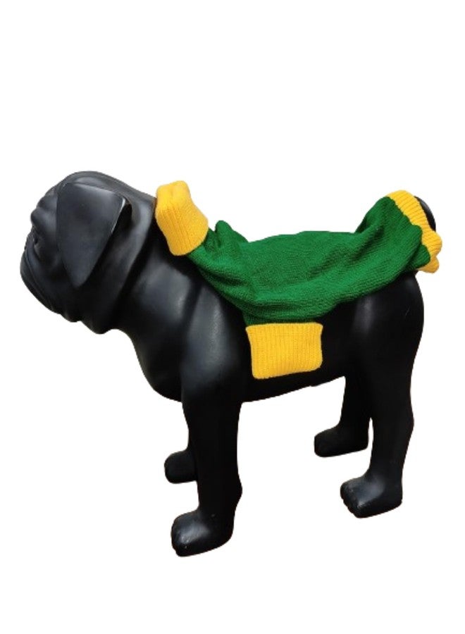 MOJOPANDA Wool Blended Dog Soft Yarn Striped Knitted Winter Sweater for Dogs | Ultra Warm Pet Clothes|Comfortable & Soft Wool Yellow & Green (Size, M) - Image 4