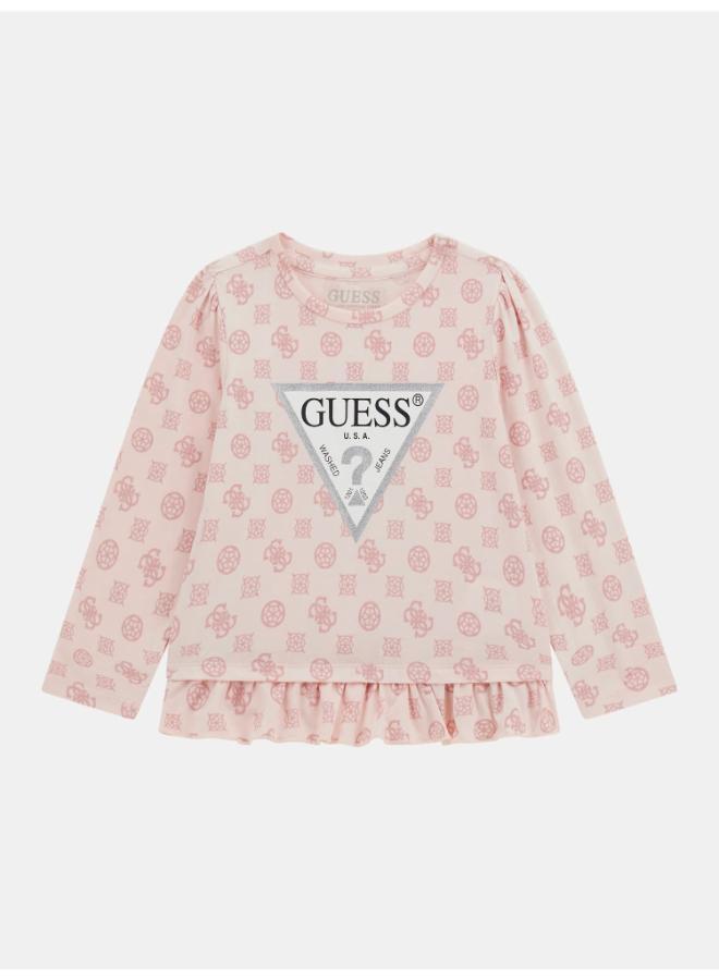 جس تيشيرت للأطفال بياقة دائرية وشعار مطبوع - Image 1