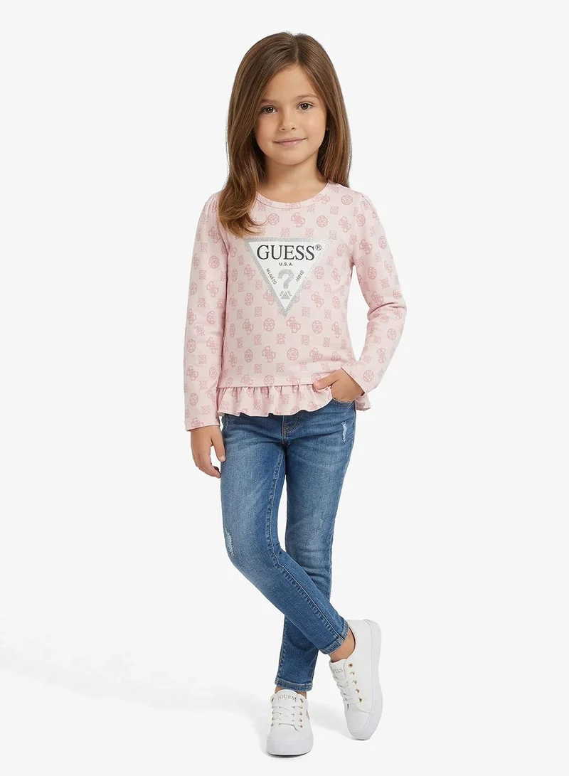 GUESS Kids Slogan Crew neck T-Shirt