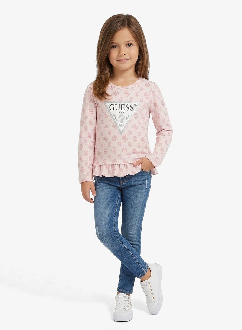 GUESS Kids Slogan Crew neck T-Shirt - Image 1