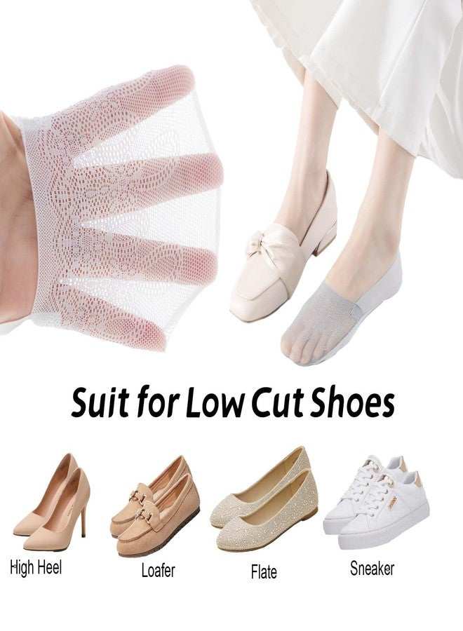 HUANSHA 6 Pack Thin Lace No Show Socks For Women, Invisible Low Cut Women’s Liner Sock Size 5-8,9-11, 6 Color, 5-7 Short - Image 4
