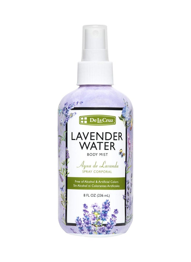 De La Cruz Water Body Mist Spray For Skin And Hair With Pure Lavender Essential Oil 8 Fl Oz (236 Ml)  - Image 1