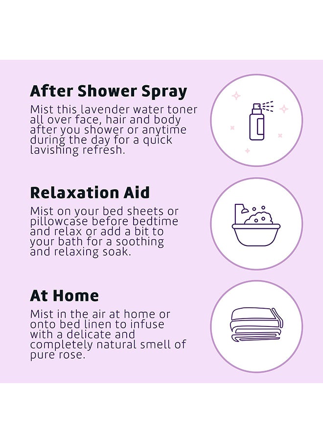 De La Cruz Water Body Mist Spray For Skin And Hair With Pure Lavender Essential Oil 8 Fl Oz (236 Ml)  - Image 5