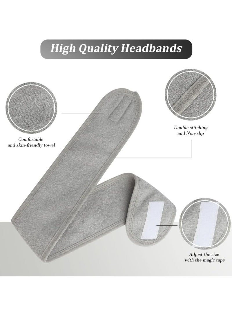 أوزيغالور ٣ قطع عصابات رأس للعناية بالبشرة والمكياج للنساء والفتيات (أسود، أبيض، رمادي) - Image 2