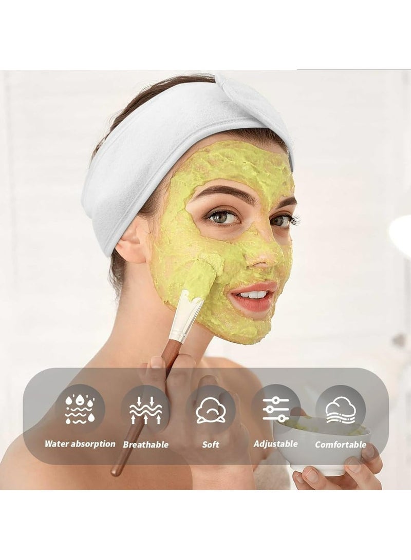 أوزيغالور ٣ قطع عصابات رأس للعناية بالبشرة والمكياج للنساء والفتيات (أسود، أبيض، رمادي) - Image 4