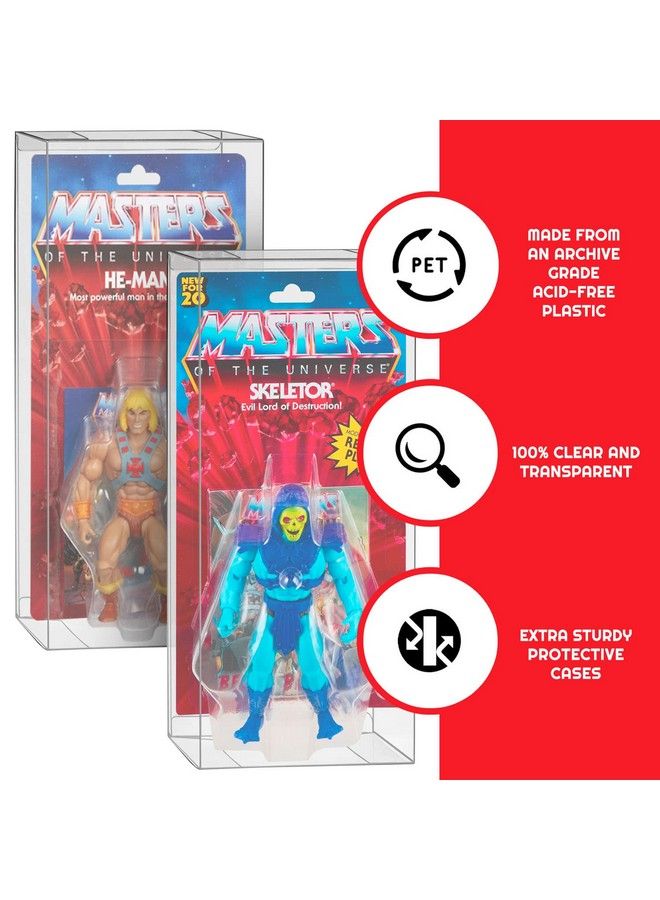 EVORETRO Action Figure Display Case Compatible With Masters Of The Universe (Motu) Origins Carded 5.5" Action Figure Thick Sturdy Acid Free Clear Pet Protector Will Last A Lifetime 10 Pack - Image 4