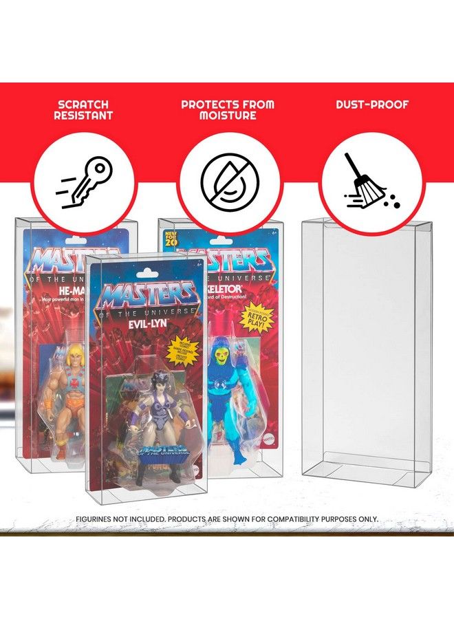 EVORETRO Action Figure Display Case Compatible With Masters Of The Universe (Motu) Origins Carded 5.5" Action Figure Thick Sturdy Acid Free Clear Pet Protector Will Last A Lifetime 10 Pack - Image 3
