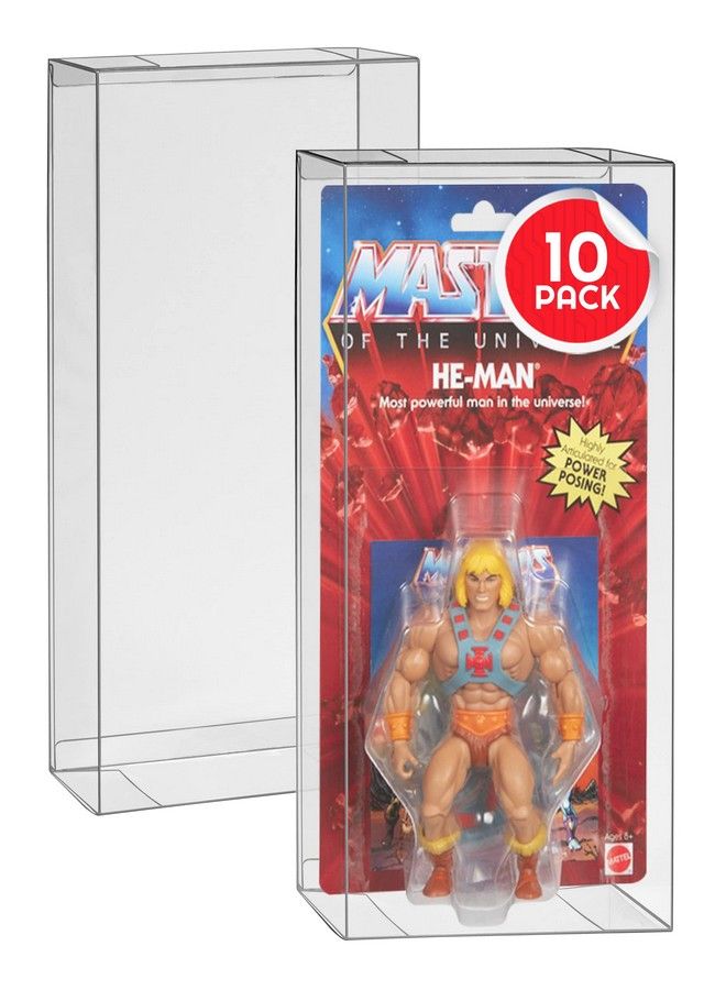 EVORETRO Action Figure Display Case Compatible With Masters Of The Universe (Motu) Origins Carded 5.5" Action Figure Thick Sturdy Acid Free Clear Pet Protector Will Last A Lifetime 10 Pack - Image 2