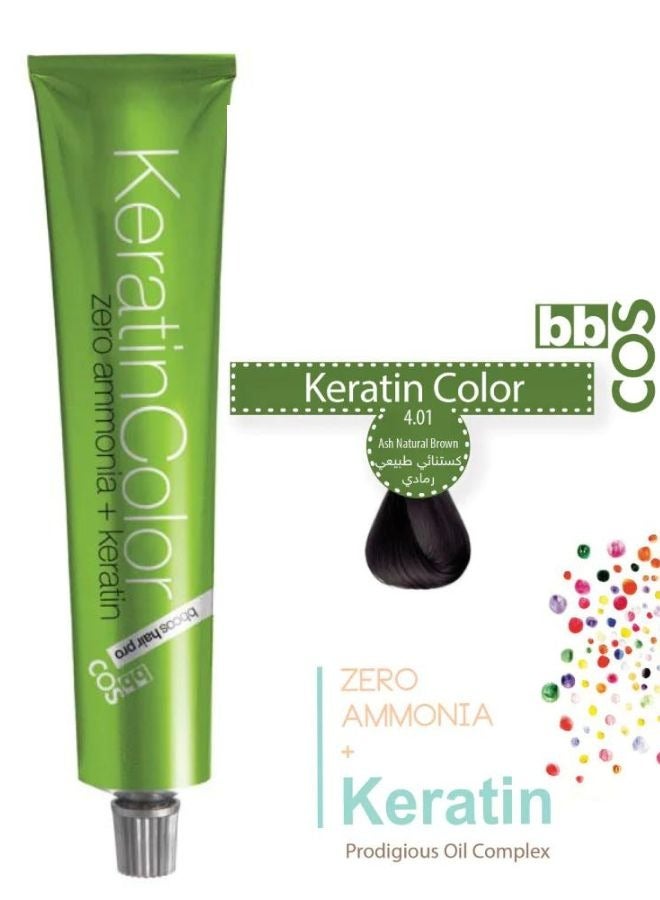 100% Ammonia-Free Keratin Infused Ash Natural Brown Hair Color 100 ml 4.01