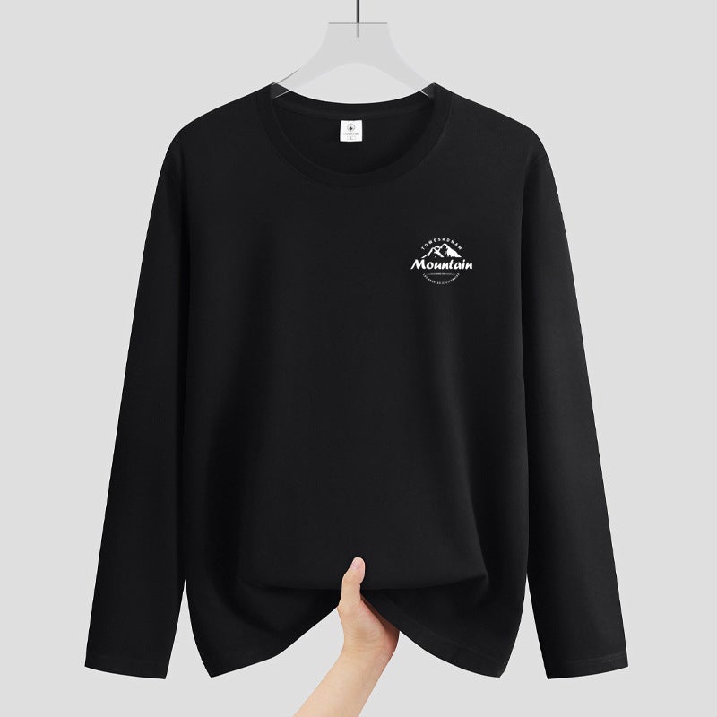 Autumn New Long-Sleeved T-Shirt Men'S Round Neck Fat Plus Size Men'S Youth Student Korean Style All-Match Shirt Fashion - Image 2