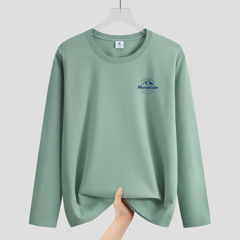 Autumn New Long-Sleeved T-Shirt Men'S Round Neck Fat Plus Size Men'S Youth Student Korean Style All-Match Shirt Fashion - Image 4
