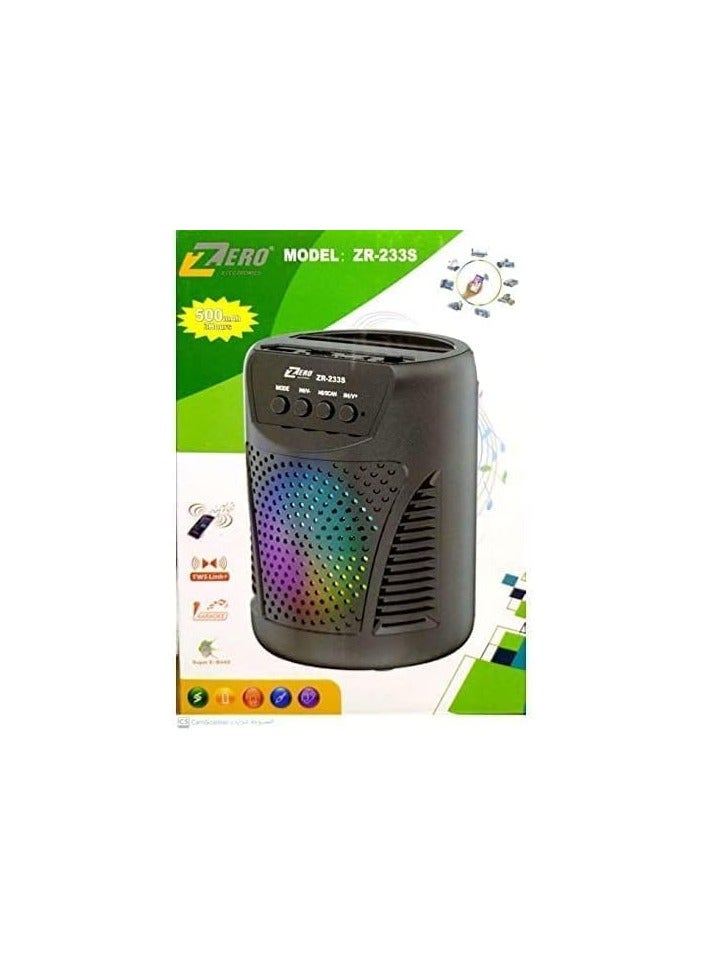 Bluetooth Speaker with SD Card Reader, AUX, USB (Black, Model ZR-233S) - Image 2