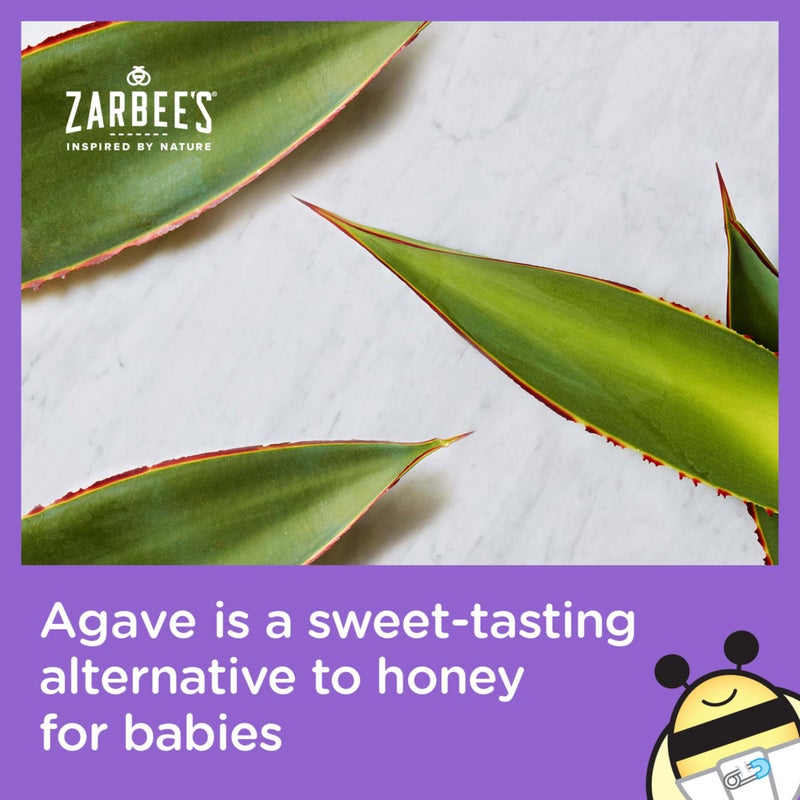 Zarbee's Baby Agave Cough Syrup + Immune for Babies 6+ Months, Safe & Effective with Cough Soothingâœ Organic Agave & Zinc for Immune Support*, Natural Grape Flavor, 2Fl Oz - Image 3