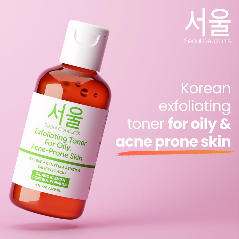 SeoulCeuticals Korean Toner for Oily Acne Prone Skin â€“ Korean Skin Care Tea Tree Toner for Face â€“ Facial Toner Centella Asiatica, Salicylic Acid. 4 FL OZ - Image 4