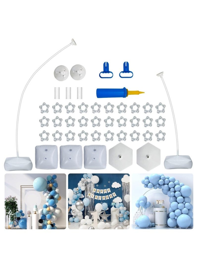 شو وو طقم قوس بالون 2.5 متر و1.5 متر يمكنك صنعه بنفسك على شكل انحناء حر نصف قوس بالون حامل قوس بالون غير منتظم مع قاعدة لحفلات أعياد الميلاد والتخرج وديكور خلفية الزفاف - Image 1