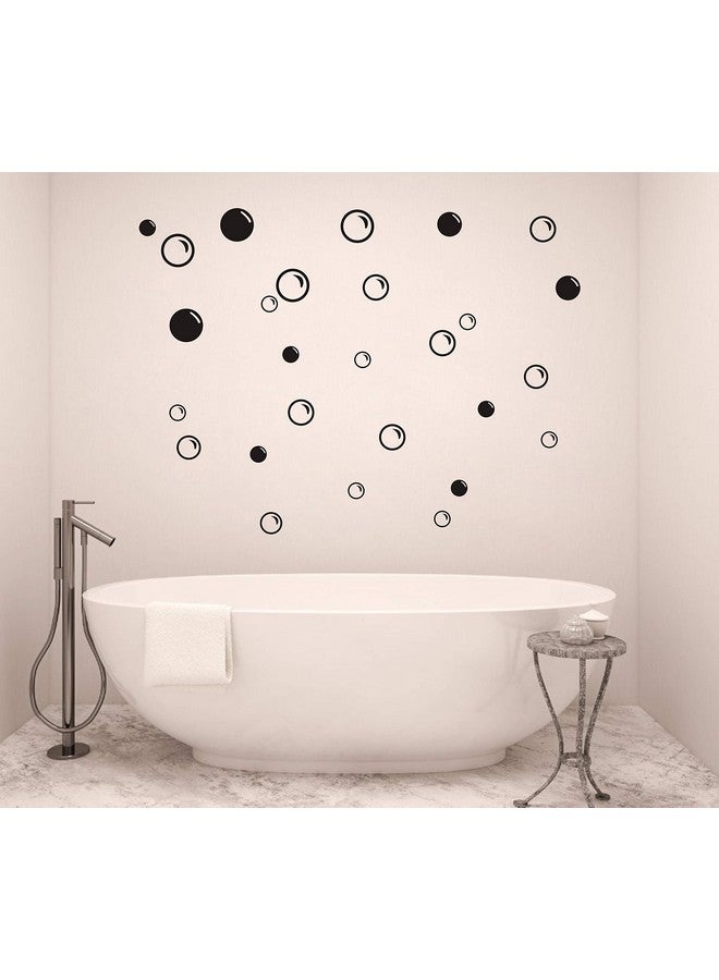 GESTYZ 90 Large Soap Bubbles Wall Decals, Bathroom Decals, Wall Art, Vinyl Stivkers for Bathroom, Bedroom, Nursery Decor(A35) (Black) - Image 1