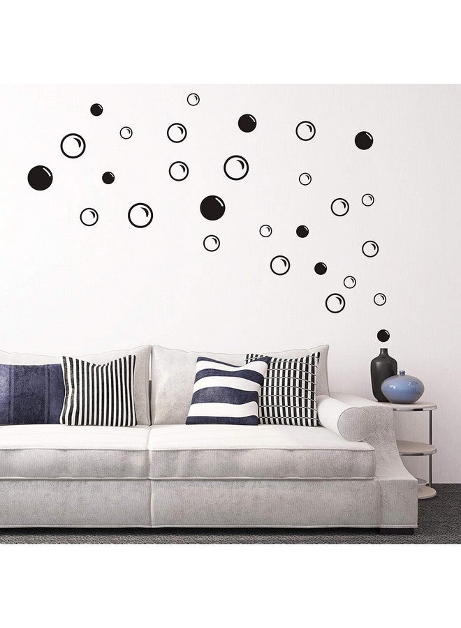 GESTYZ 90 Large Soap Bubbles Wall Decals, Bathroom Decals, Wall Art, Vinyl Stivkers for Bathroom, Bedroom, Nursery Decor(A35) (Black) - Image 2