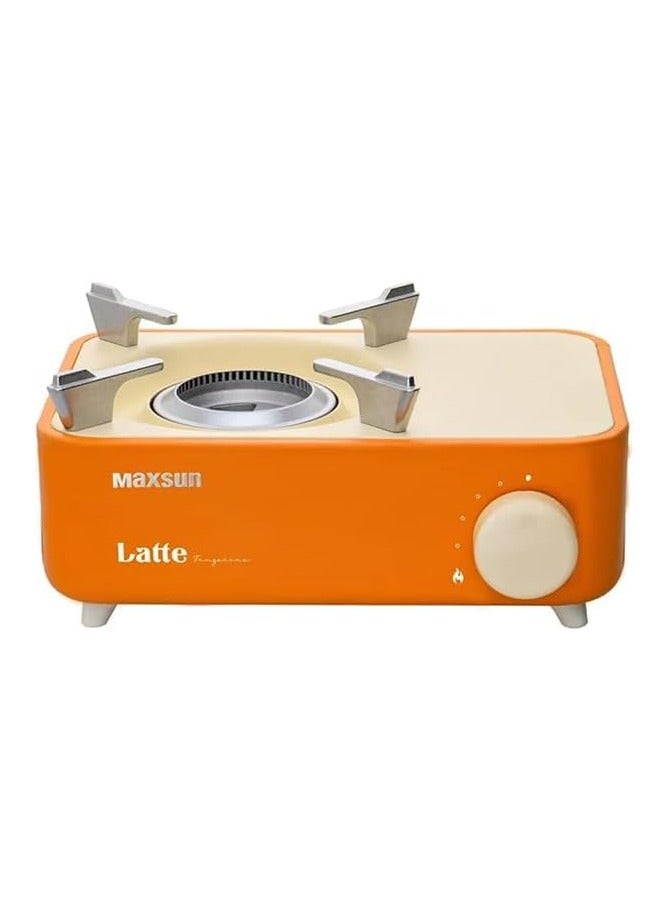 ماكسن موقد غاز محمول للتخييم تانجرين، بموقد من الألمنيوم المصبوب بدقة، تصميم لهب داخلي، نظام قفل مغناطيسي، قرص توزيع هواء من الفولاذ المقاوم للصدأ، إشعال بالضغط والدوران، مدمج وملون للاستخدام الخارجي والرحلات والشواء (برتقالي) - Image 1