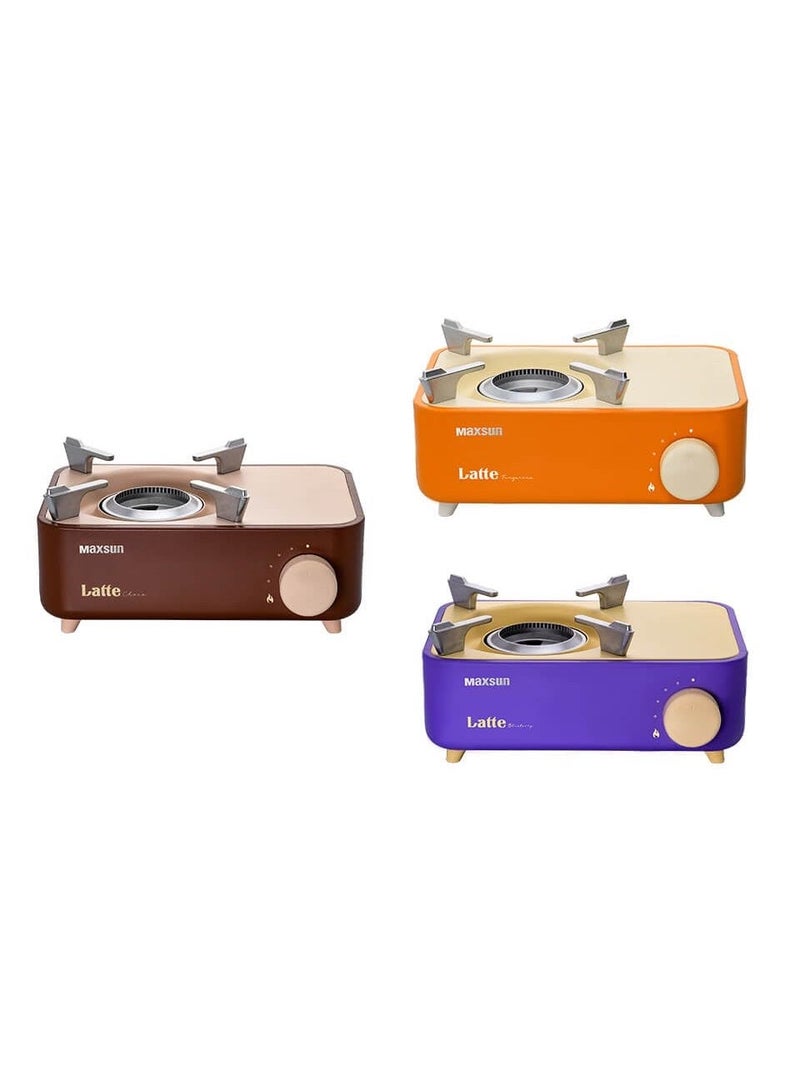 ماكسن 1 قطعة موقد غاز محمول للتخييم، بموقد من الألمنيوم المصبوب بدقة، تصميم لهب داخلي، نظام قفل مغناطيسي، قرص توزيع هواء من الفولاذ المقاوم للصدأ، إشعال بالضغط والدوران، مدمج وملون للاستخدام الخارجي والرحلات والشواء (لون عشوائي) - Image 1