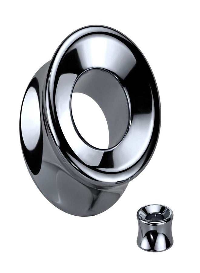 Pierced Owl Hematite Stone Light Weight Double Flared Tunnel Plugs, Sold as a Pair (14mm (9/16")) - Image 2
