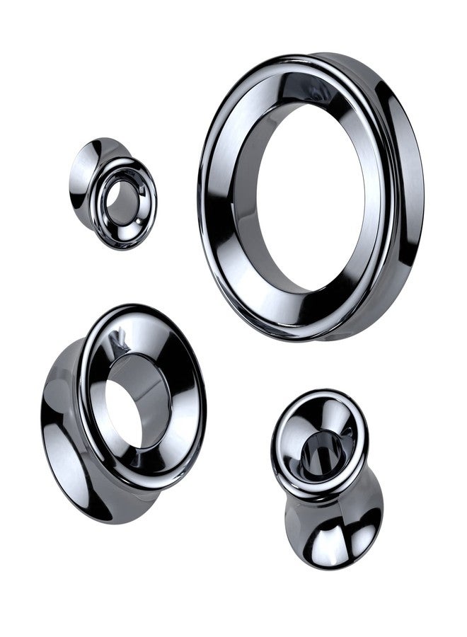 Pierced Owl Hematite Stone Light Weight Double Flared Tunnel Plugs, Sold as a Pair (14mm (9/16")) - Image 4