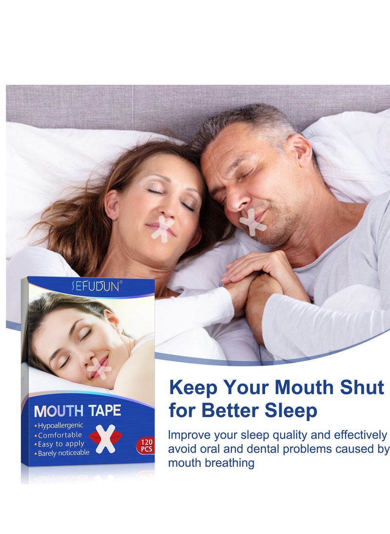 Sefudun Sleeping Strips 120 Pieces Mouth Tape Anti-Snoring Device for Sleeping for Better Nose Breathing for Breathing Better Breathing Snoring Against Snoring Less Mouth Breathing  - Image 2