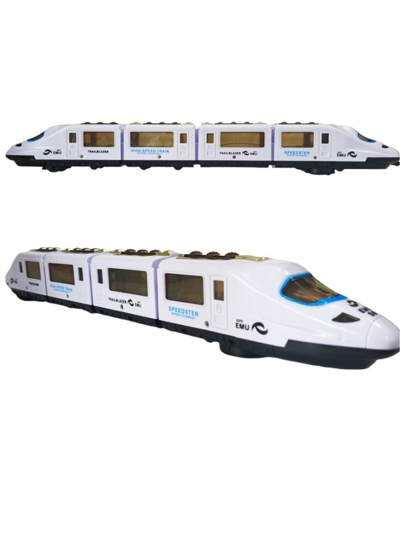 High Speed Battery operated Bullet Train Toys with Light and Labbaik Music PlaySet For Kids - Image 2